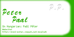 peter paal business card