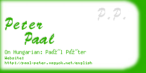 peter paal business card